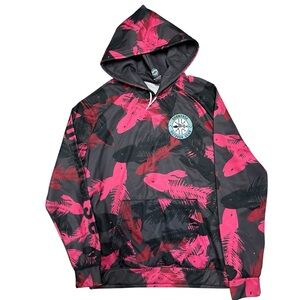 Fish Graphic Pullover Hoodie Men's Medium Kangaroo Pocket